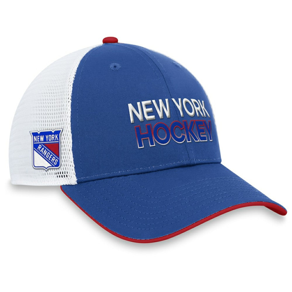 New York Rangers Fanatics Authentic Pro Rink Trucker Adjustable Hat For Sale
