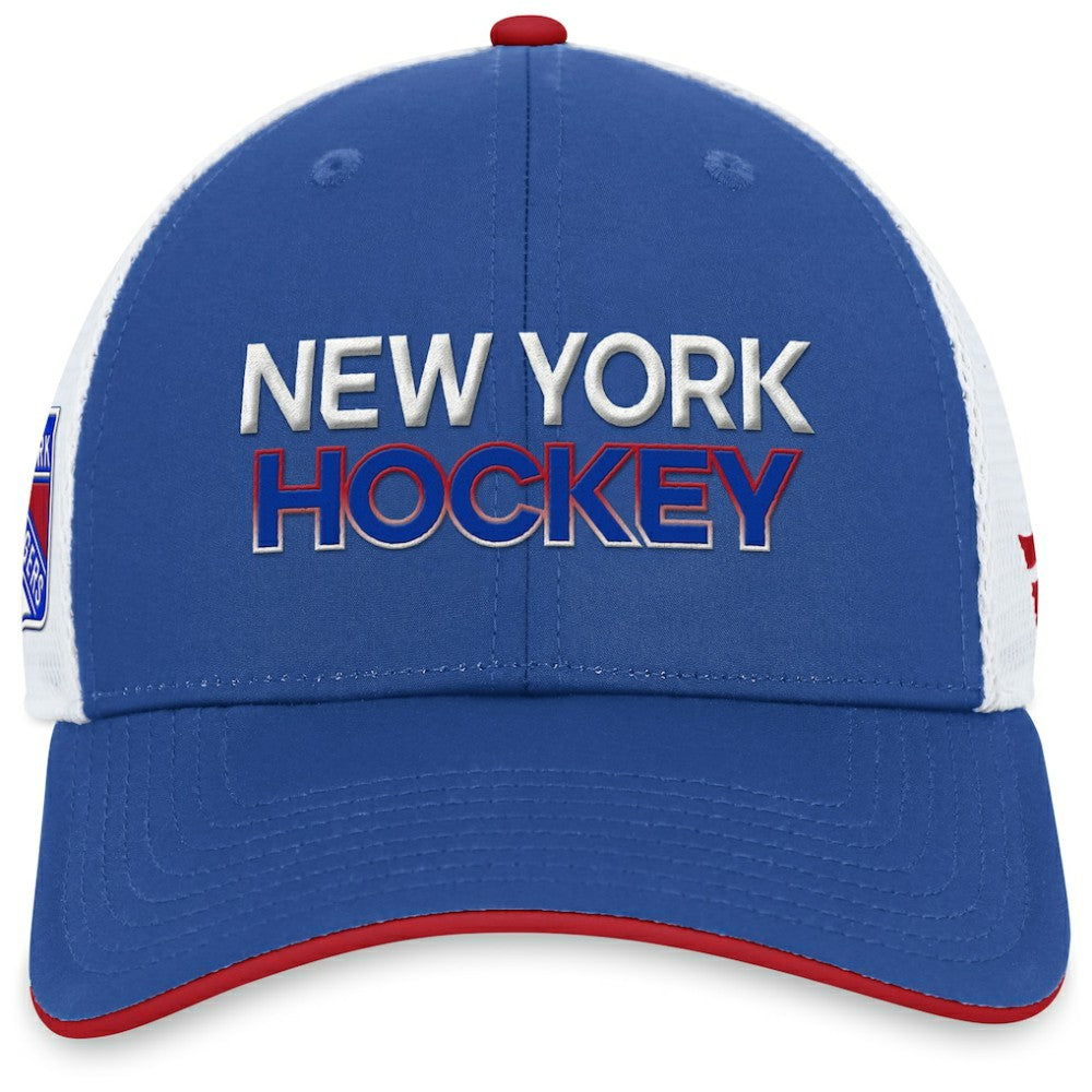 New York Rangers Fanatics Authentic Pro Rink Trucker Adjustable Hat For Sale