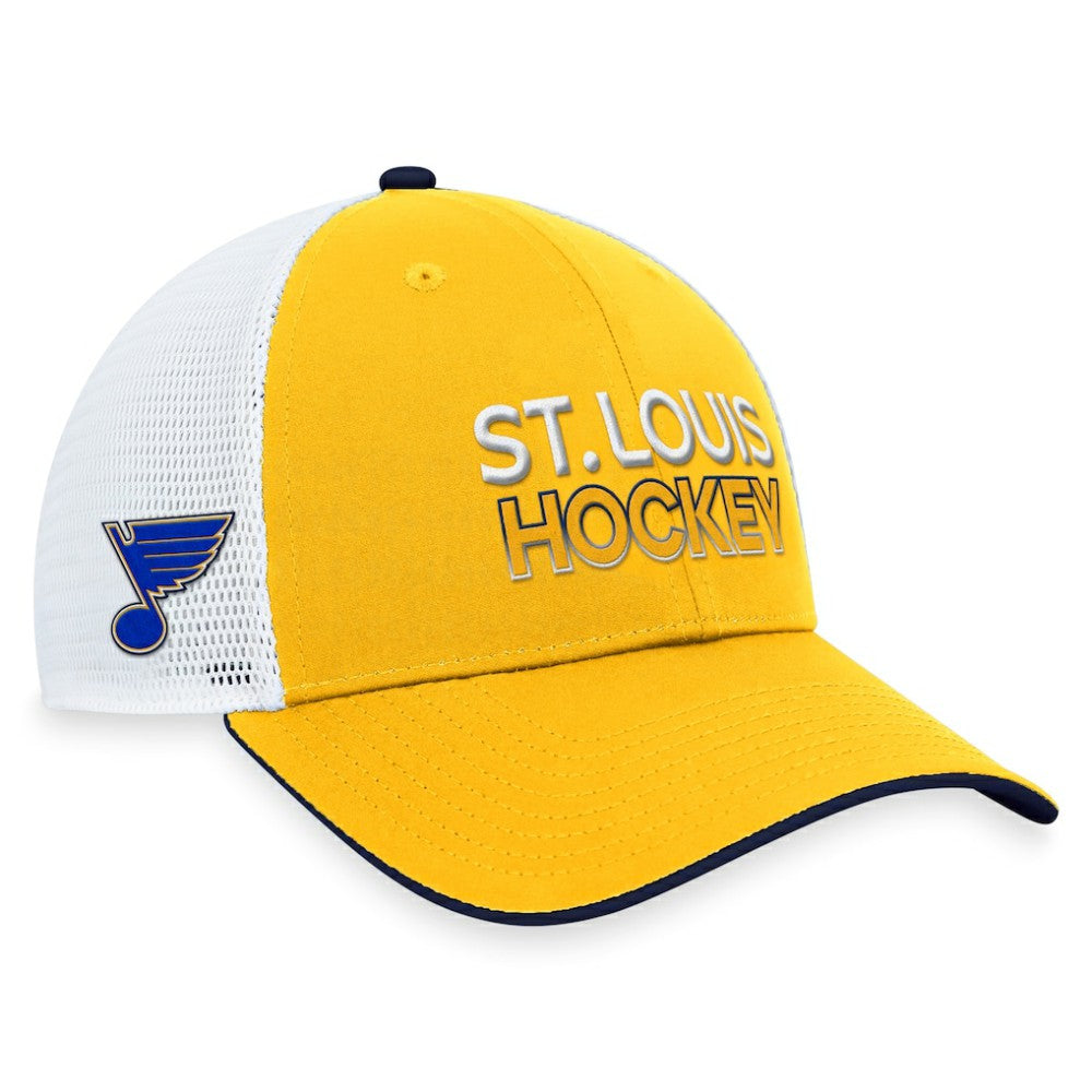 St. Louis Blues Fanatics Authentic Pro Rink Trucker Adjustable Hat Outlet