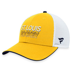St. Louis Blues Fanatics Authentic Pro Rink Trucker Adjustable Hat Outlet