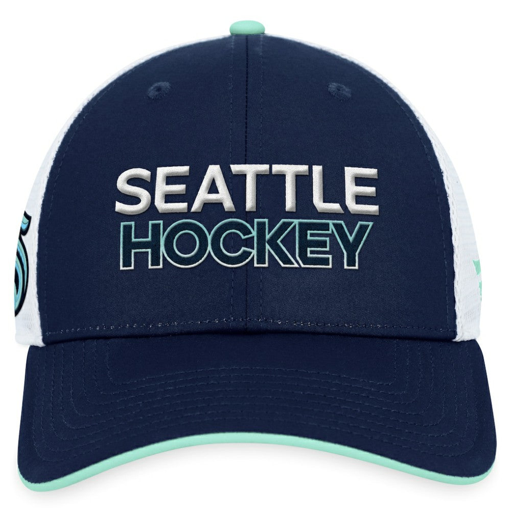 Seattle Kraken Fanatics Authentic Pro Rink Trucker Adjustable Hat Online