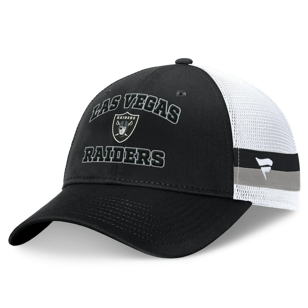 Las Vegas Raiders Fanatics Fundamentals Side Stripe Trucker Adjustable Hat