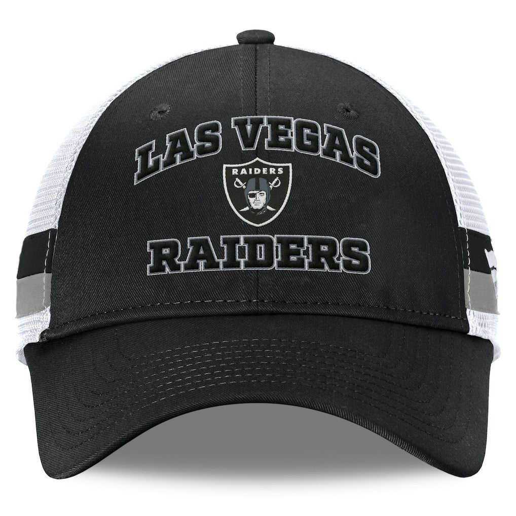 Las Vegas Raiders Fanatics Fundamentals Side Stripe Trucker Adjustable Hat