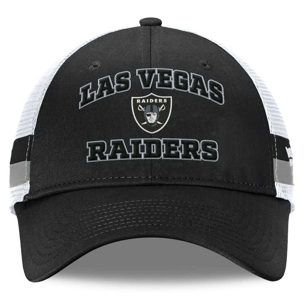 Las Vegas Raiders Fanatics Fundamentals Side Stripe Trucker Adjustable Hat
