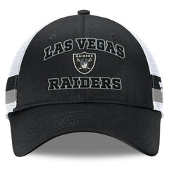 Las Vegas Raiders Fanatics Fundamentals Side Stripe Trucker Adjustable Hat