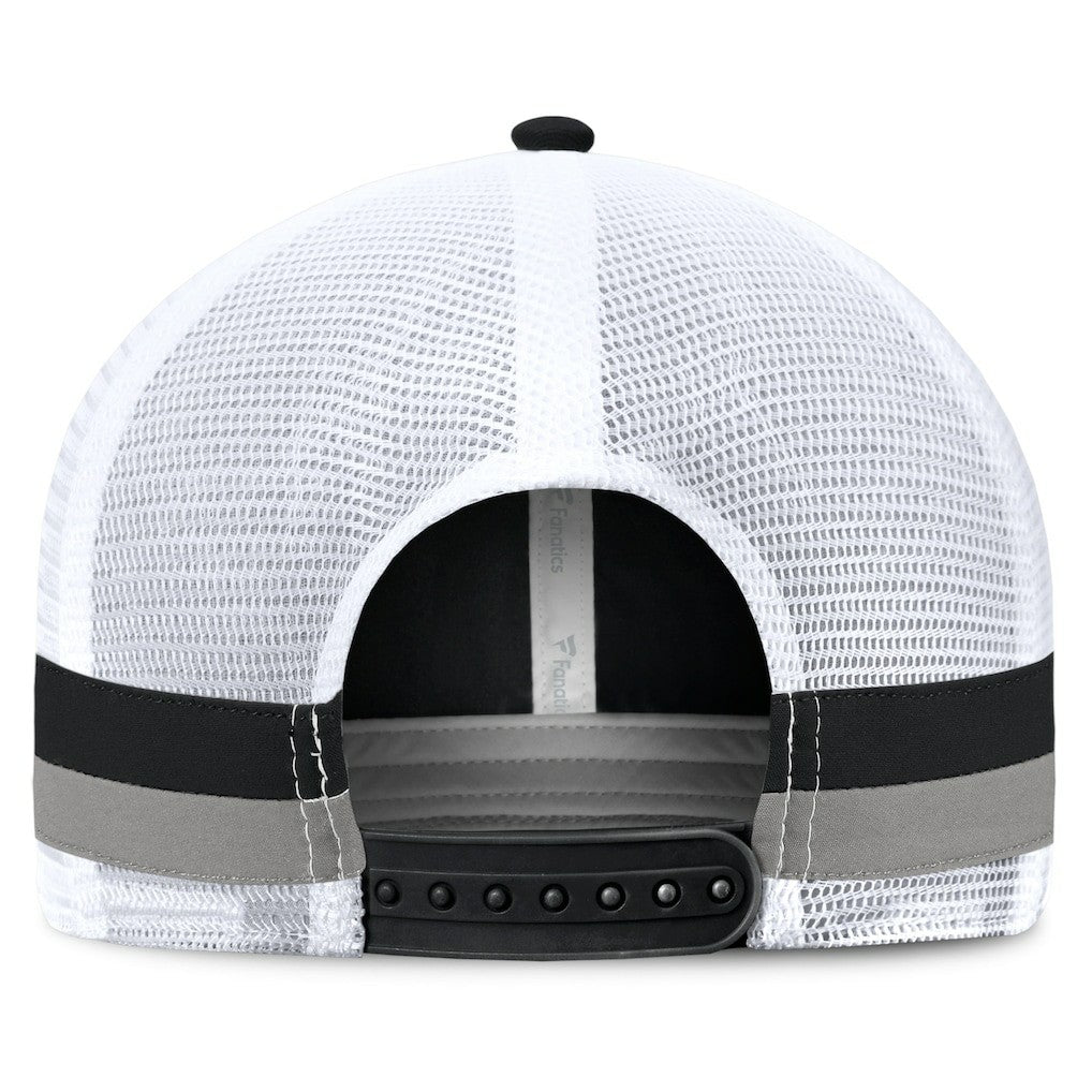 Las Vegas Raiders Fanatics Fundamentals Side Stripe Trucker Adjustable Hat