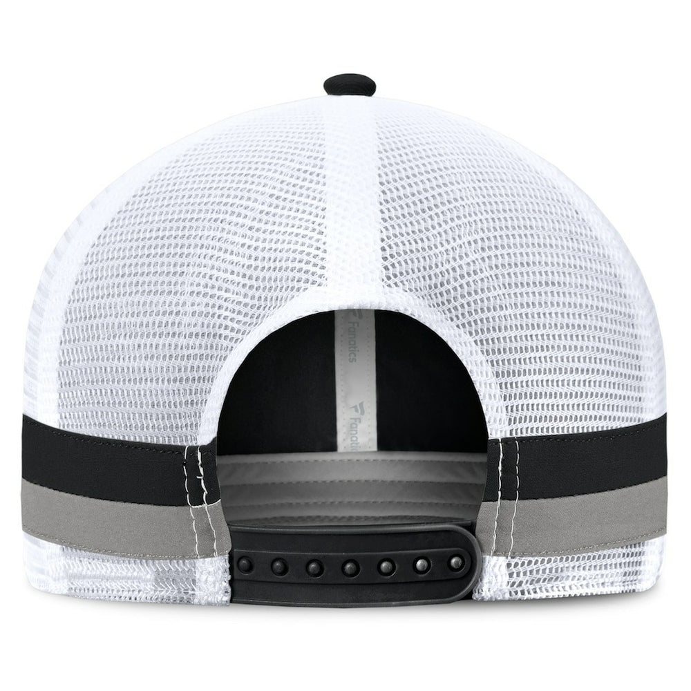 Las Vegas Raiders Fanatics Fundamentals Side Stripe Trucker Adjustable Hat
