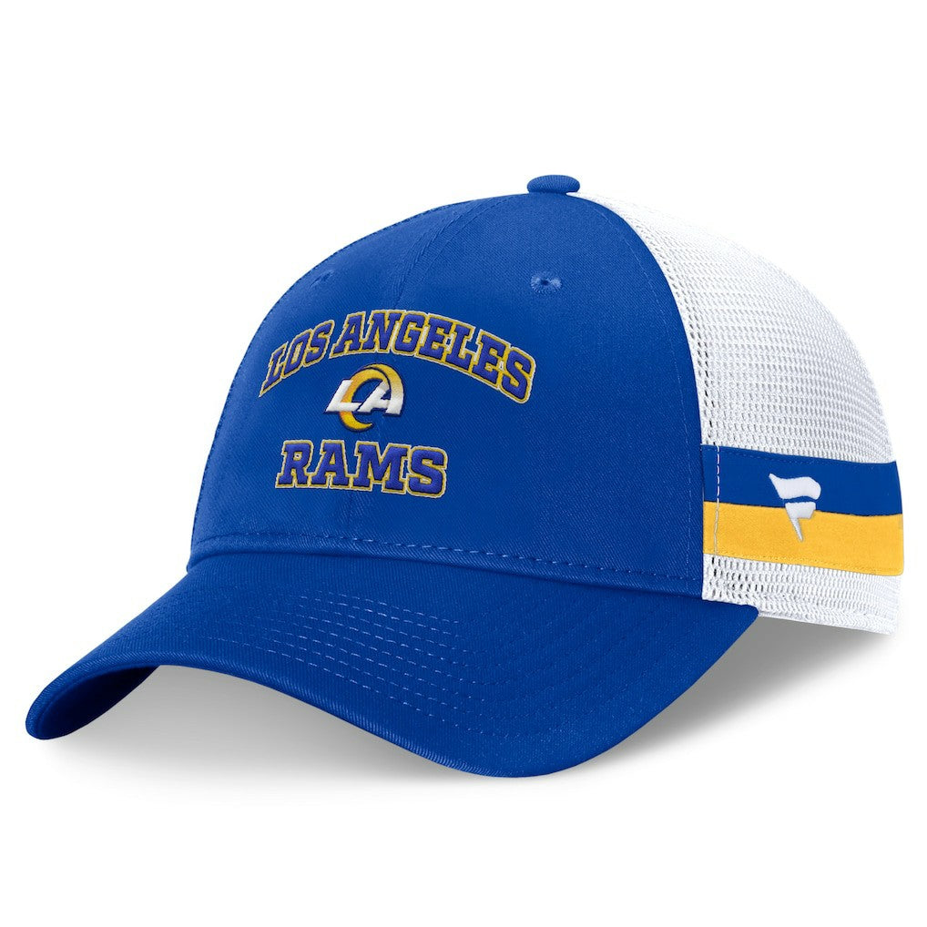 Los Angeles Rams Fanatics Fundamentals Side Stripe Trucker Adjustable Hat
