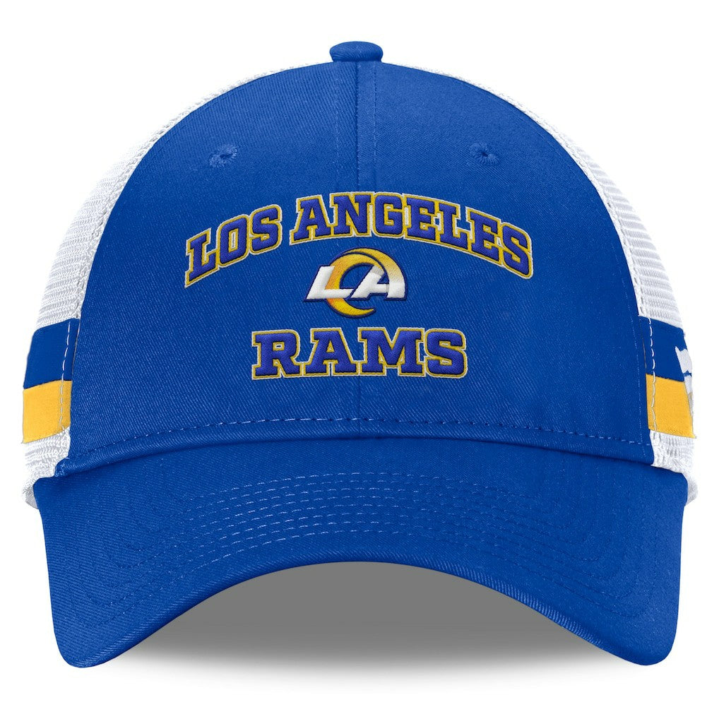 Los Angeles Rams Fanatics Fundamentals Side Stripe Trucker Adjustable Hat