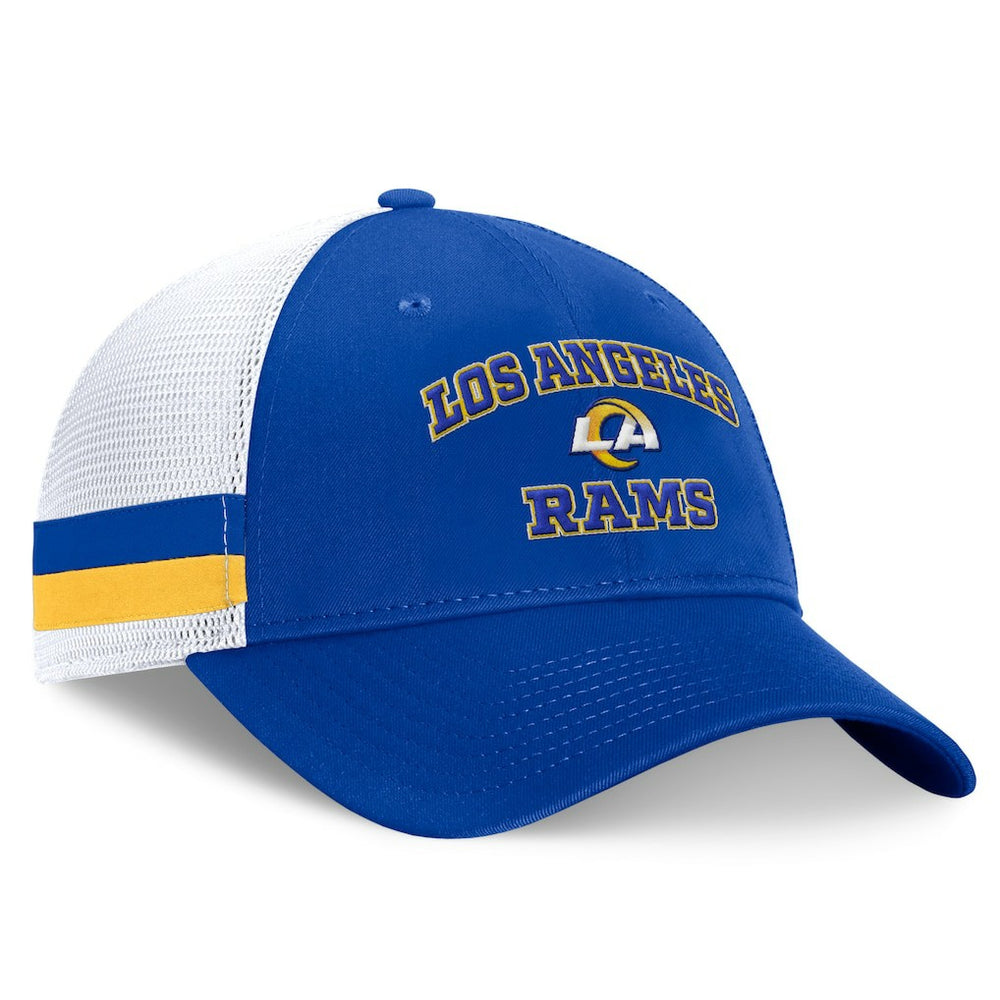 Los Angeles Rams Fanatics Fundamentals Side Stripe Trucker Adjustable Hat