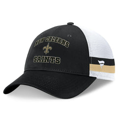 New Orleans Saints Fanatics Fundamentals Side Stripe Trucker Adjustable Hat