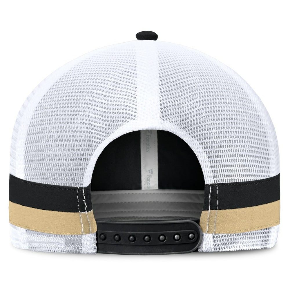 New Orleans Saints Fanatics Fundamentals Side Stripe Trucker Adjustable Hat
