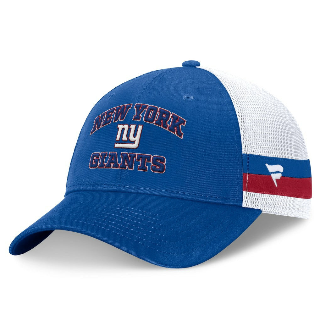 New York Giants Fanatics Fundamentals Side Stripe Trucker Adjustable Hat
