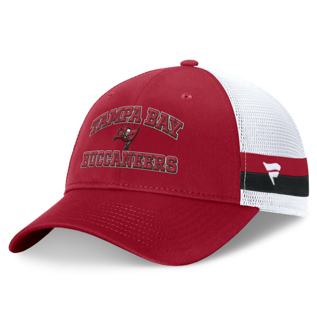 Tampa Bay Buccaneers Fanatics Fundamentals Side Stripe Trucker Adjustable Hat