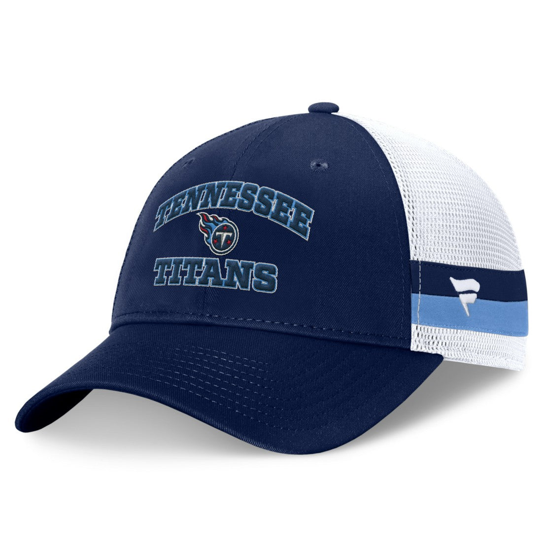 Tennessee Titans Fanatics Fundamentals Side Stripe Trucker Adjustable Hat