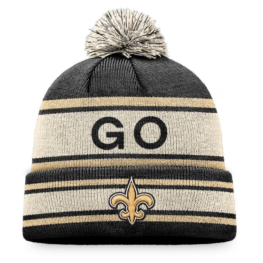 New Orleans Saints Fanatics Heritage Cuffed Knit Hat with Pom