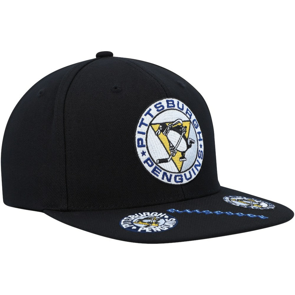 Pittsburgh Penguins Mitchell & Ness Vintage Hat Trick Snapback Hat For Sale