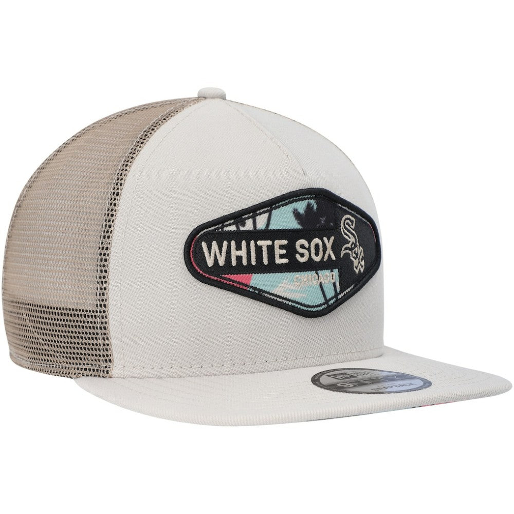 Chicago White Sox New Era Retro Beachin' Patch A-Frame Trucker 9FIFTY Snapback Hat | MLB On Sale