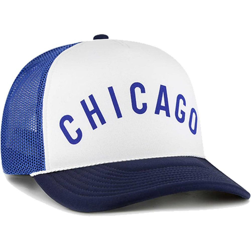Chicago Cubs '47 Foam Front Script Trucker Snapback Hat | MLB For sale