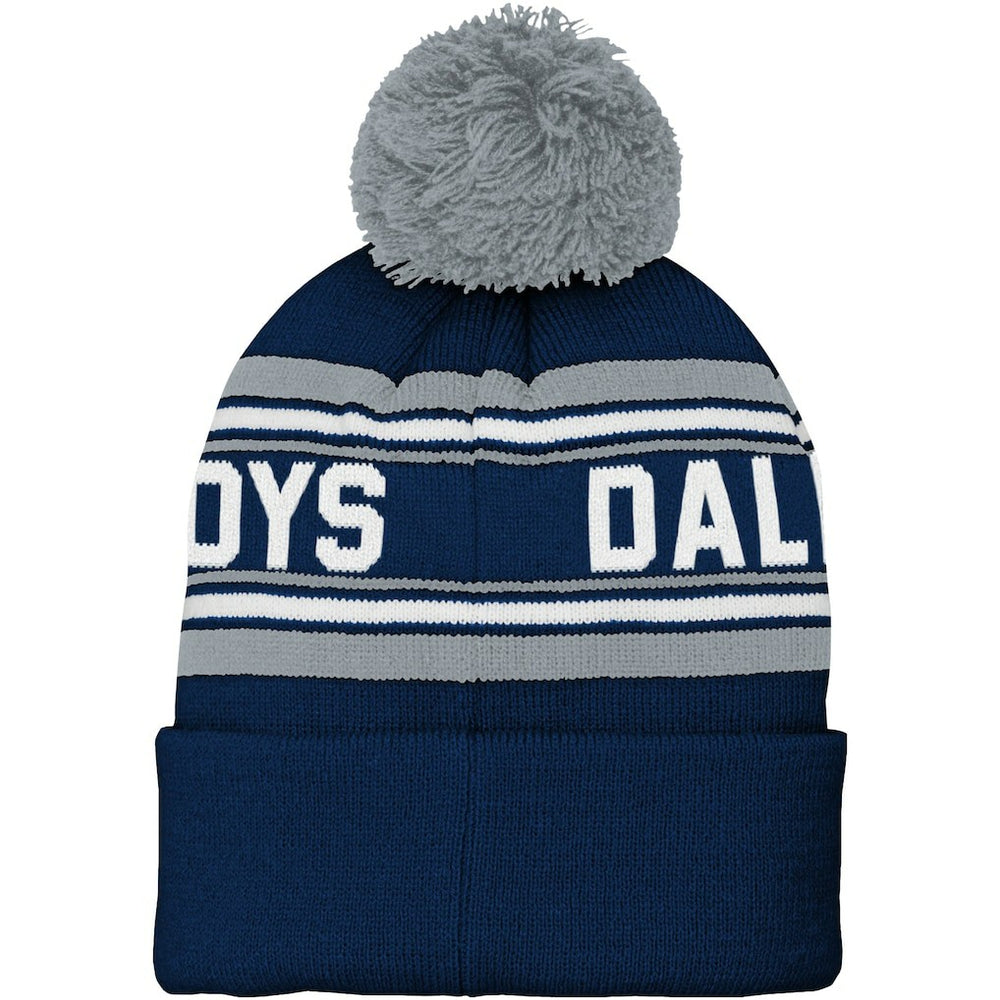 Dallas Cowboys  Youth Jacquard Cuffed Knit Hat with Pom