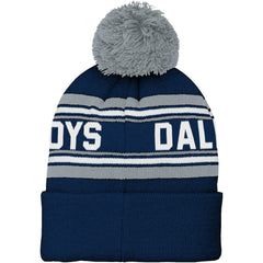 Dallas Cowboys  Youth Jacquard Cuffed Knit Hat with Pom