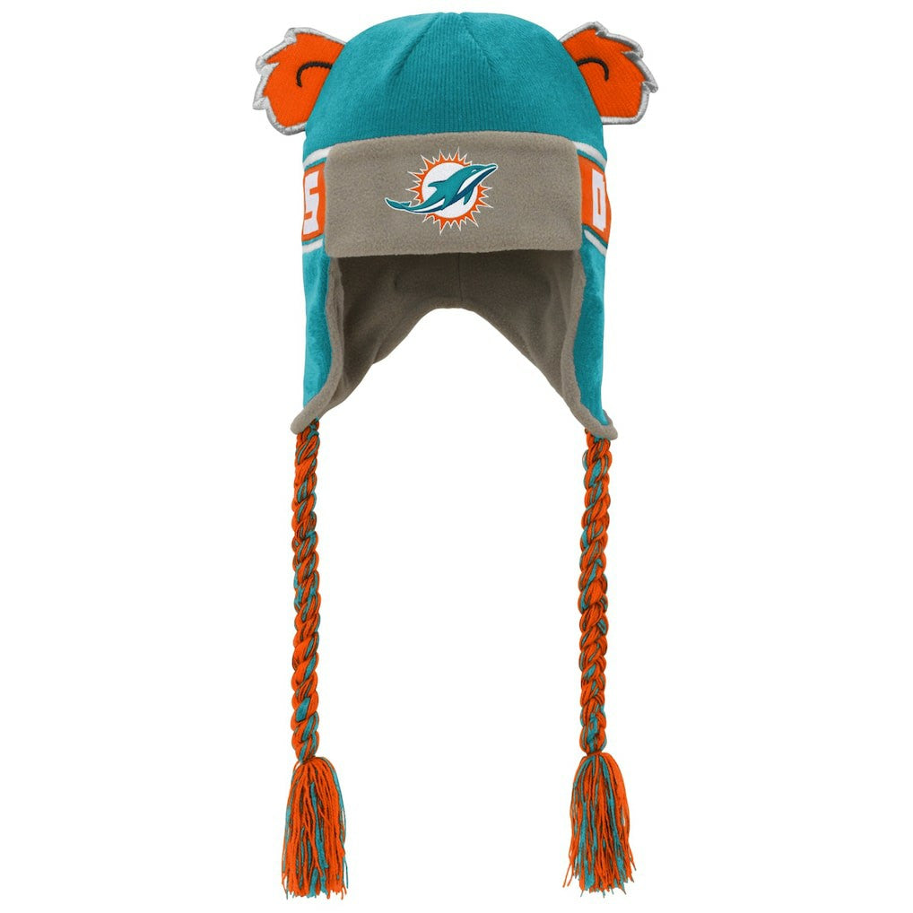 Miami Dolphins  Youth Wordmark Ears Trooper Knit Hat