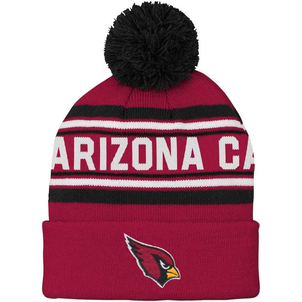 Arizona Cardinals  Youth Jacquard Cuffed Knit Hat with Pom