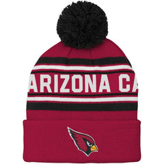 Arizona Cardinals  Youth Jacquard Cuffed Knit Hat with Pom