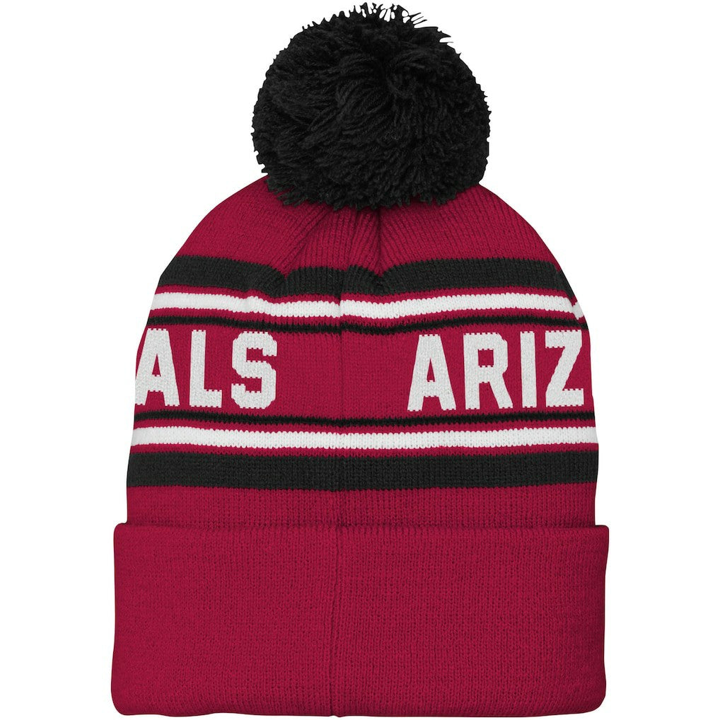 Arizona Cardinals  Youth Jacquard Cuffed Knit Hat with Pom