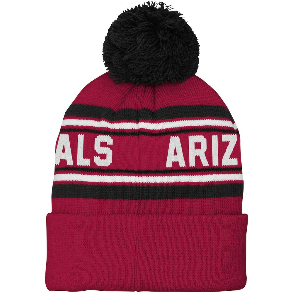 Arizona Cardinals  Youth Jacquard Cuffed Knit Hat with Pom