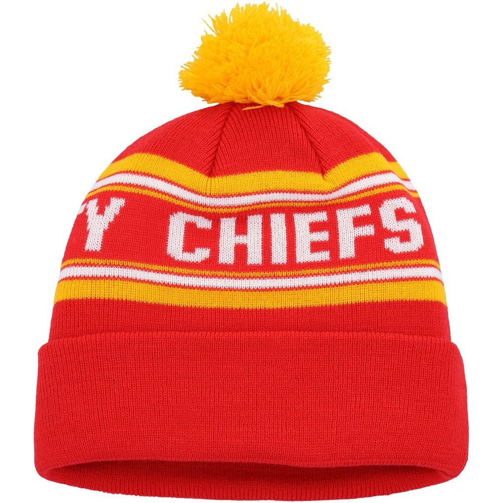 Kansas City Chiefs  Youth Jacquard Cuffed Knit Hat with Pom