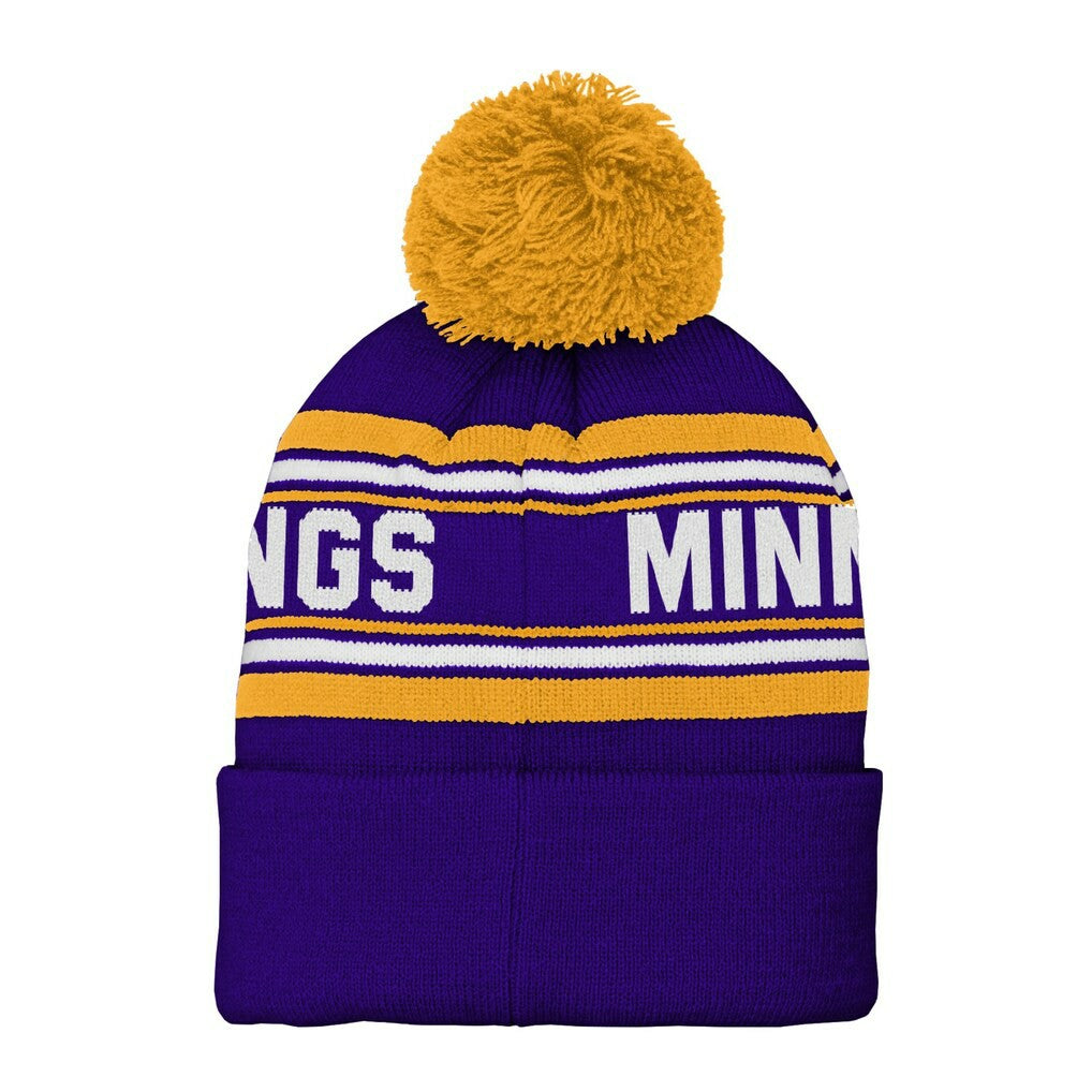 Minnesota Vikings  Youth Jacquard Cuffed Knit Hat with Pom
