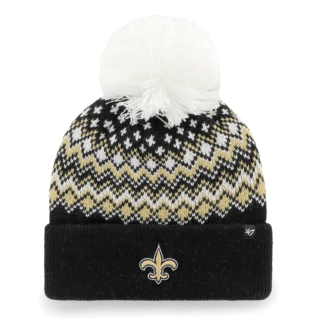New Orleans Saints 47 brand '47 Women's Elsa Cuffed Knit Hat with Pom
