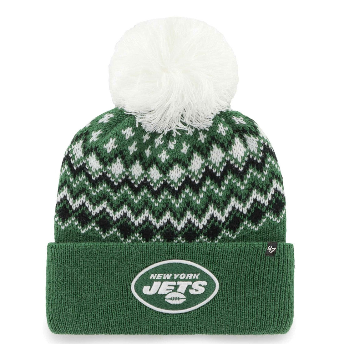 New York Jets 47 brand '47 Women's Elsa Cuffed Knit Hat with Pom