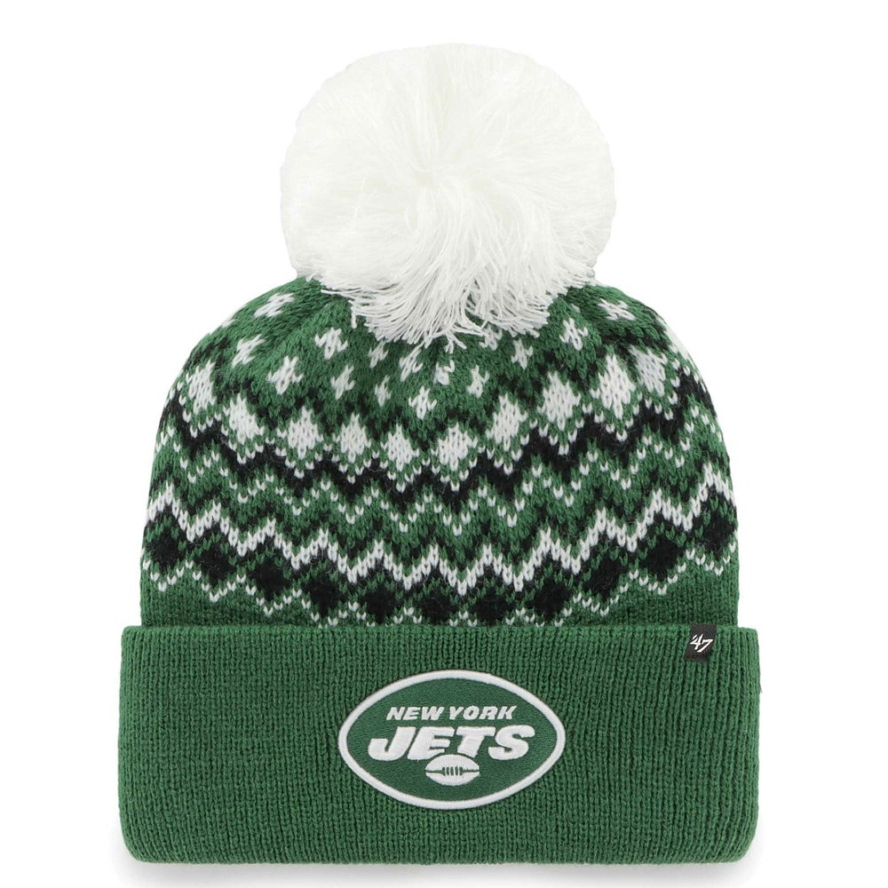 New York Jets 47 brand '47 Women's Elsa Cuffed Knit Hat with Pom