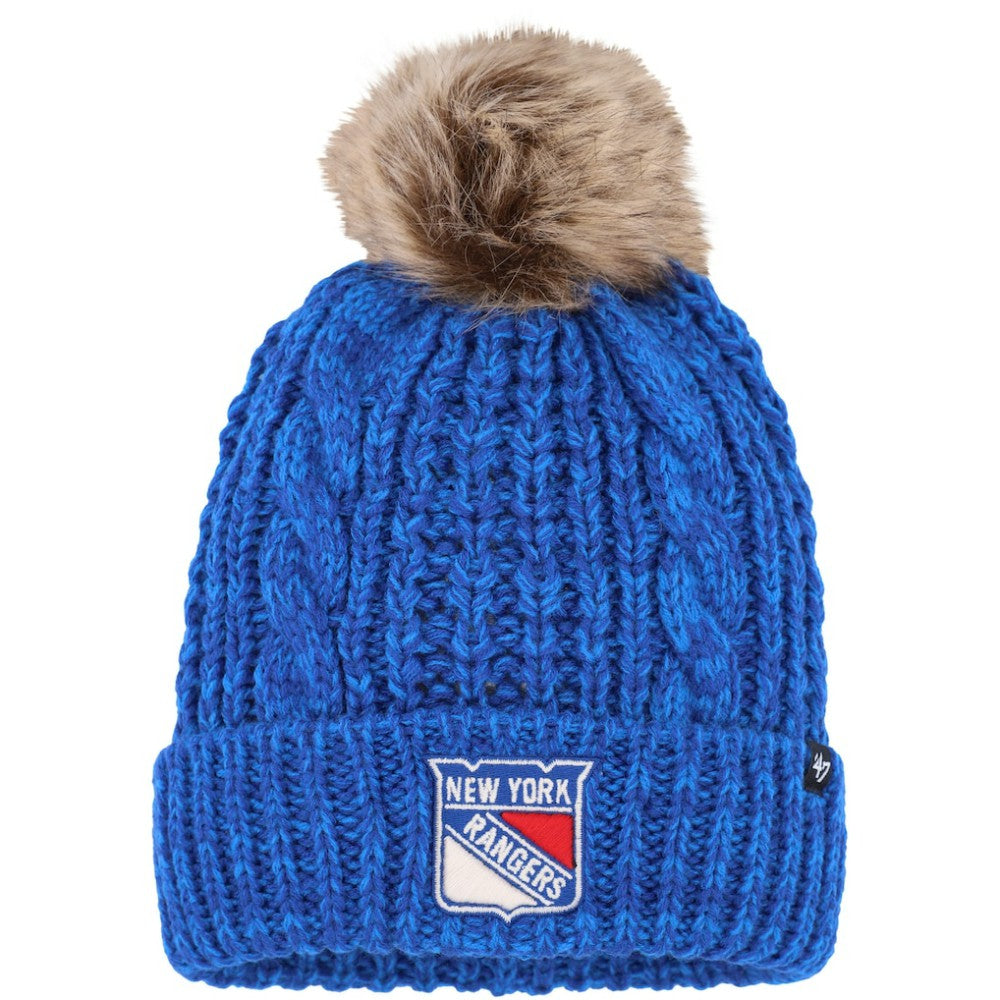 New York Rangers '47 Women's Meeko Cuffed Knit Hat with Pom For Sale