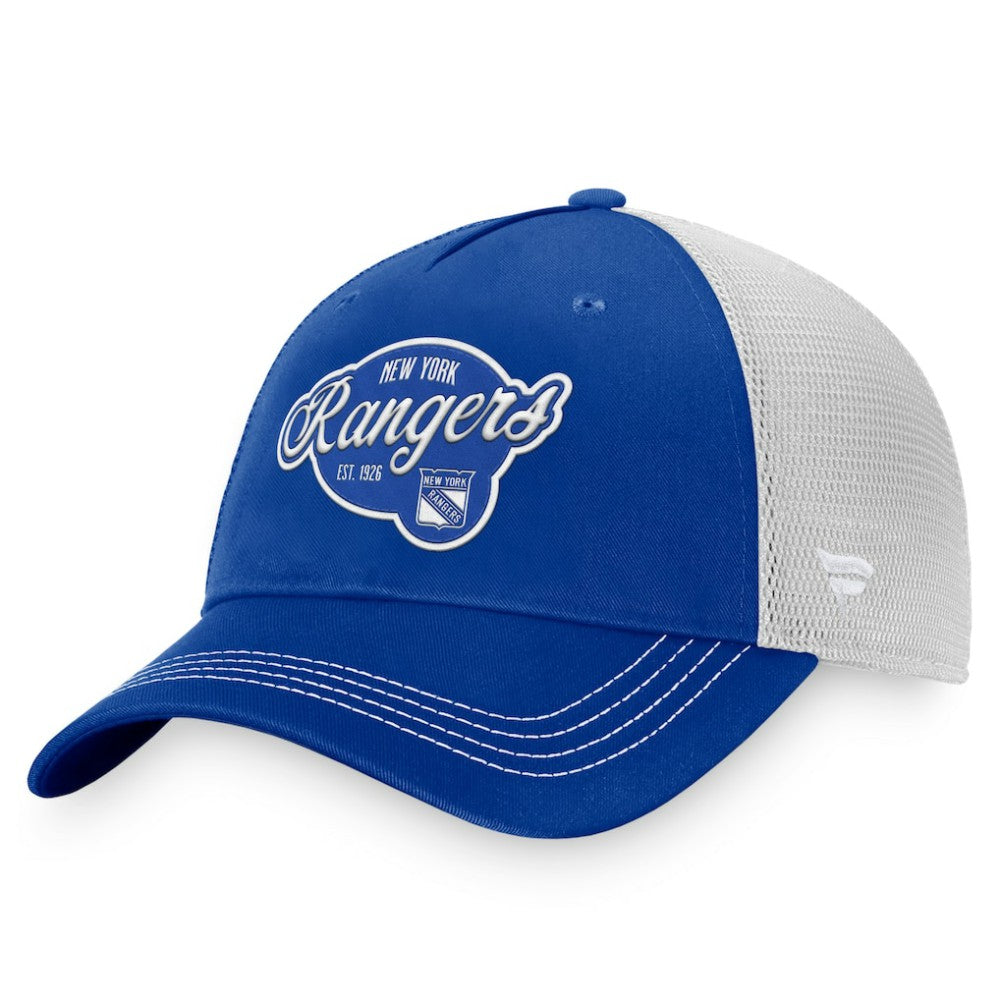 New York Rangers Fanatics Women's Fundamental Trucker Adjustable Hat Sale