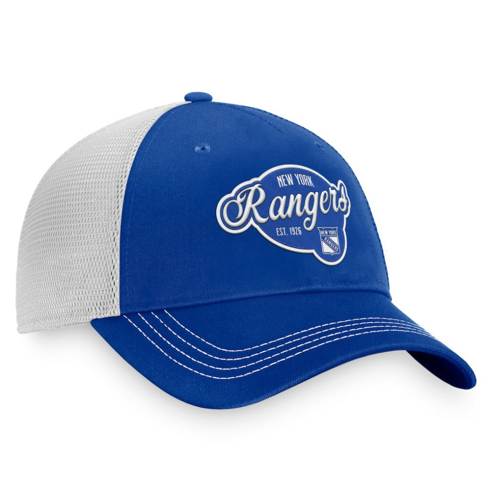 New York Rangers Fanatics Women's Fundamental Trucker Adjustable Hat Sale