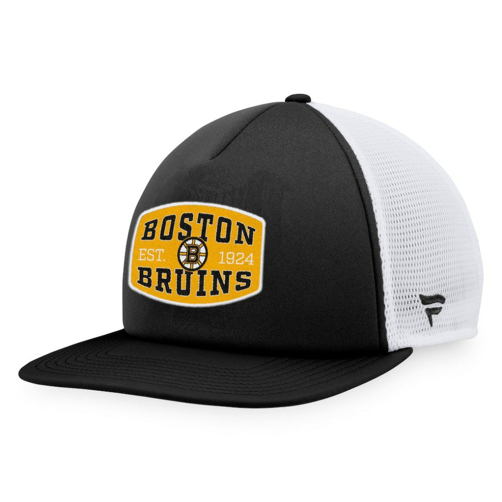 Boston Bruins Fanatics Foam Front Patch Trucker Snapback Hat Outlet