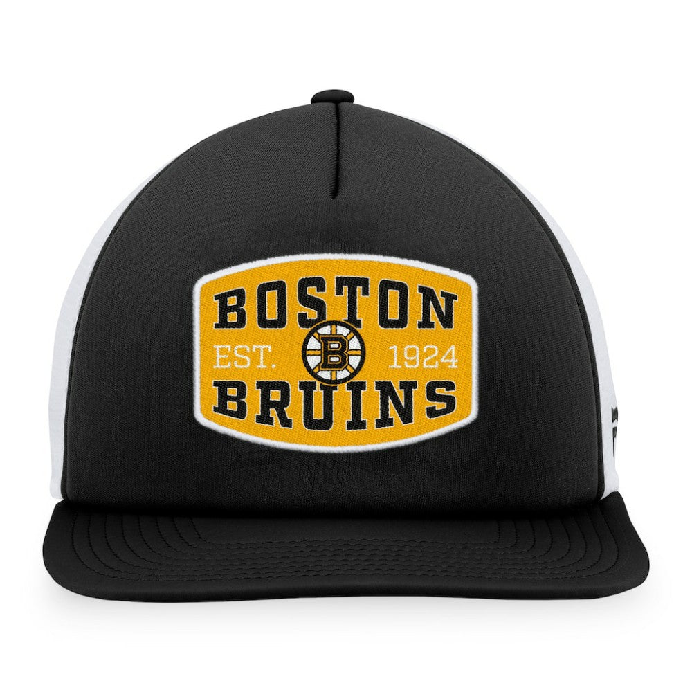 Boston Bruins Fanatics Foam Front Patch Trucker Snapback Hat Outlet