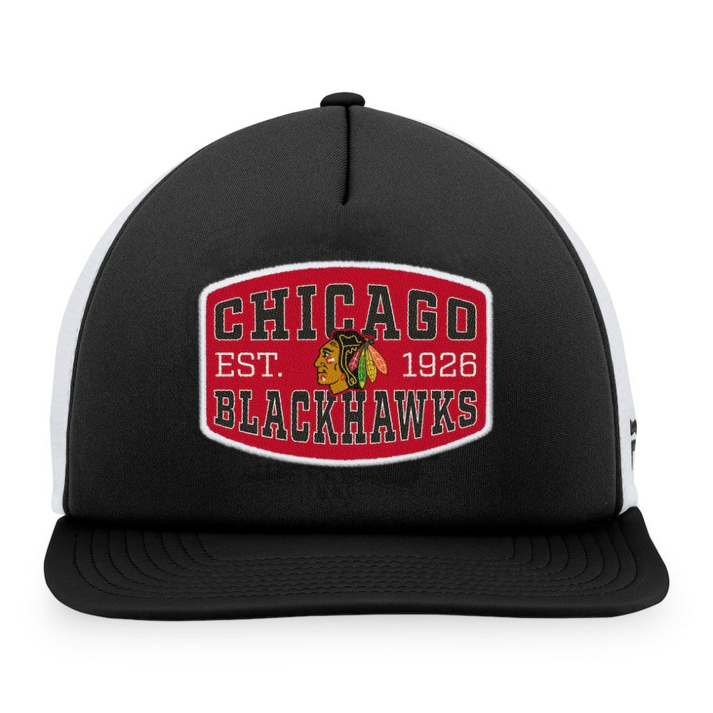 Chicago Blackhawks Fanatics Foam Front Patch Trucker Snapback Hat On Sale