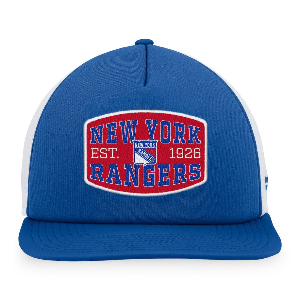 New York Rangers Fanatics Foam Front Patch Trucker Snapback Hat Online