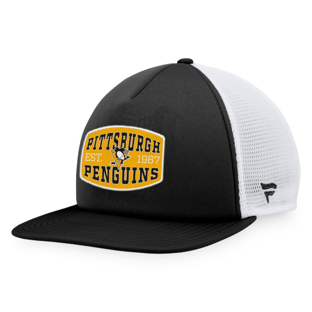 Pittsburgh Penguins Fanatics Foam Front Patch Trucker Snapback Hat Online
