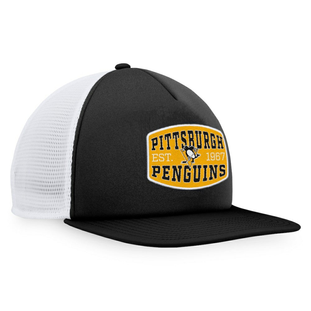 Pittsburgh Penguins Fanatics Foam Front Patch Trucker Snapback Hat Online