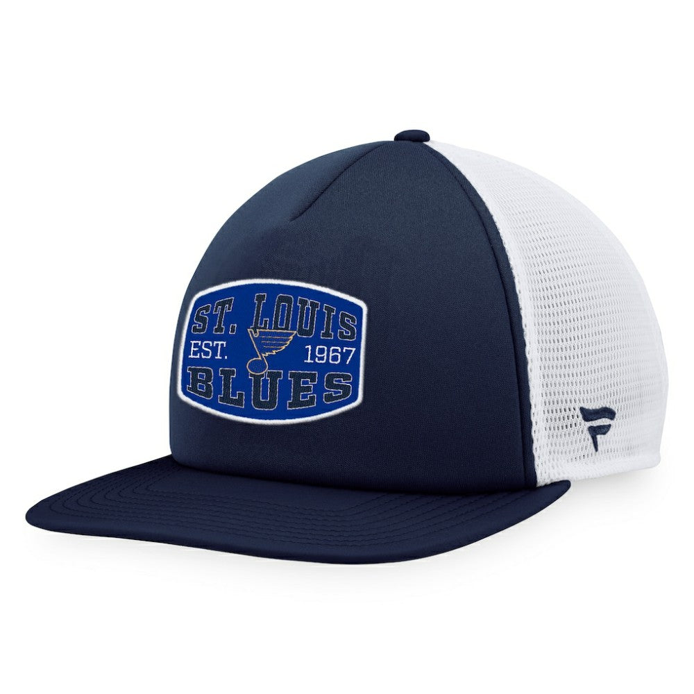 St. Louis Blues Fanatics Foam Front Patch Trucker Snapback Hat On Sale