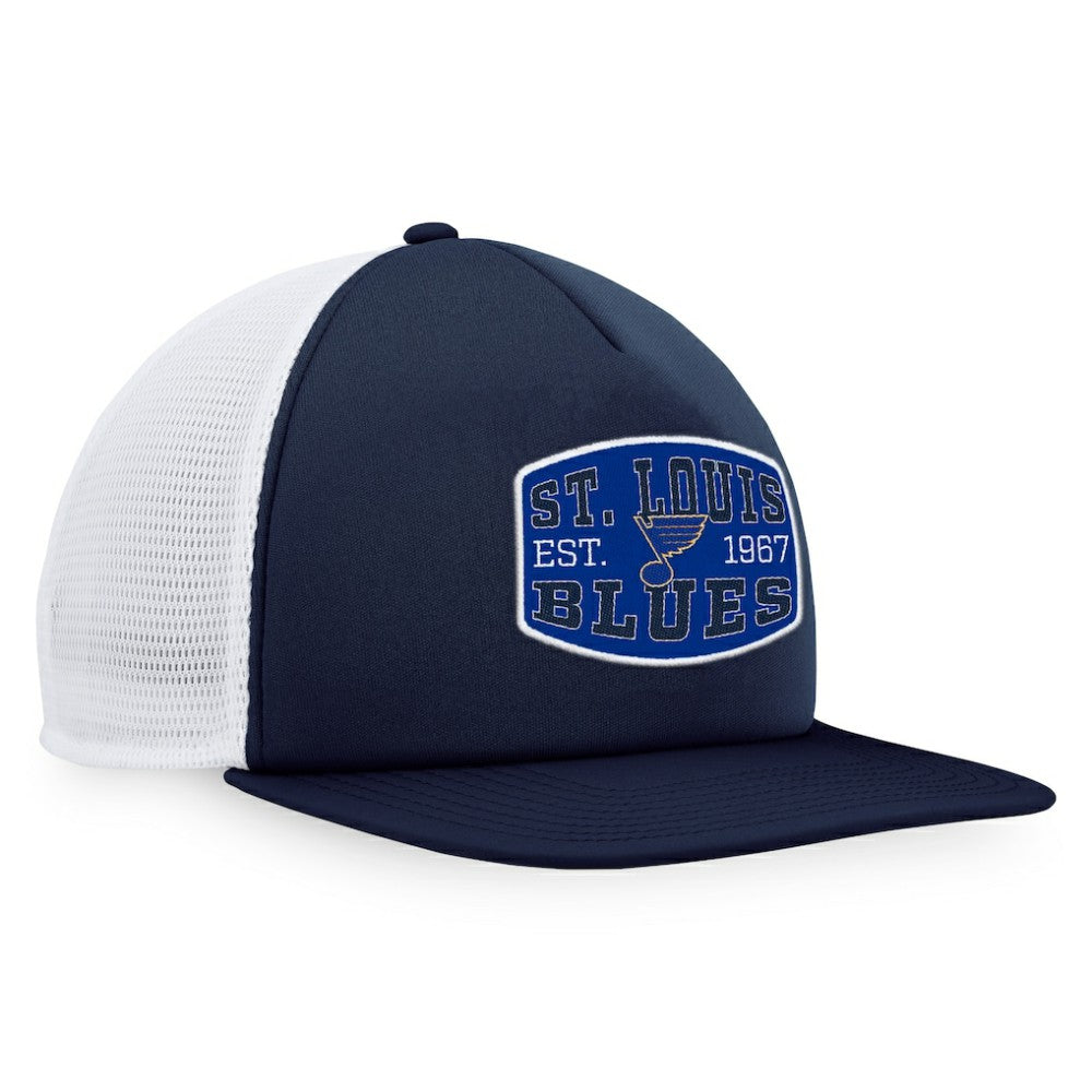 St. Louis Blues Fanatics Foam Front Patch Trucker Snapback Hat On Sale