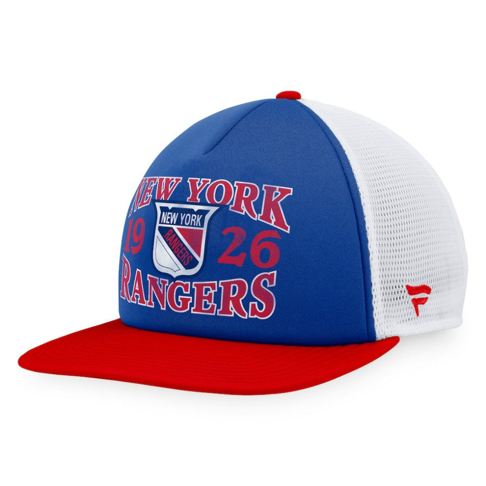 New York Rangers Fanatics Heritage Vintage Foam Front Trucker Snapback Hat Online