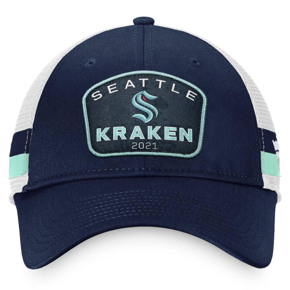 Seattle Kraken Fanatics Fundamental Striped Trucker Adjustable Hat Online