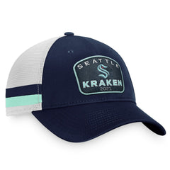 Seattle Kraken Fanatics Fundamental Striped Trucker Adjustable Hat Online