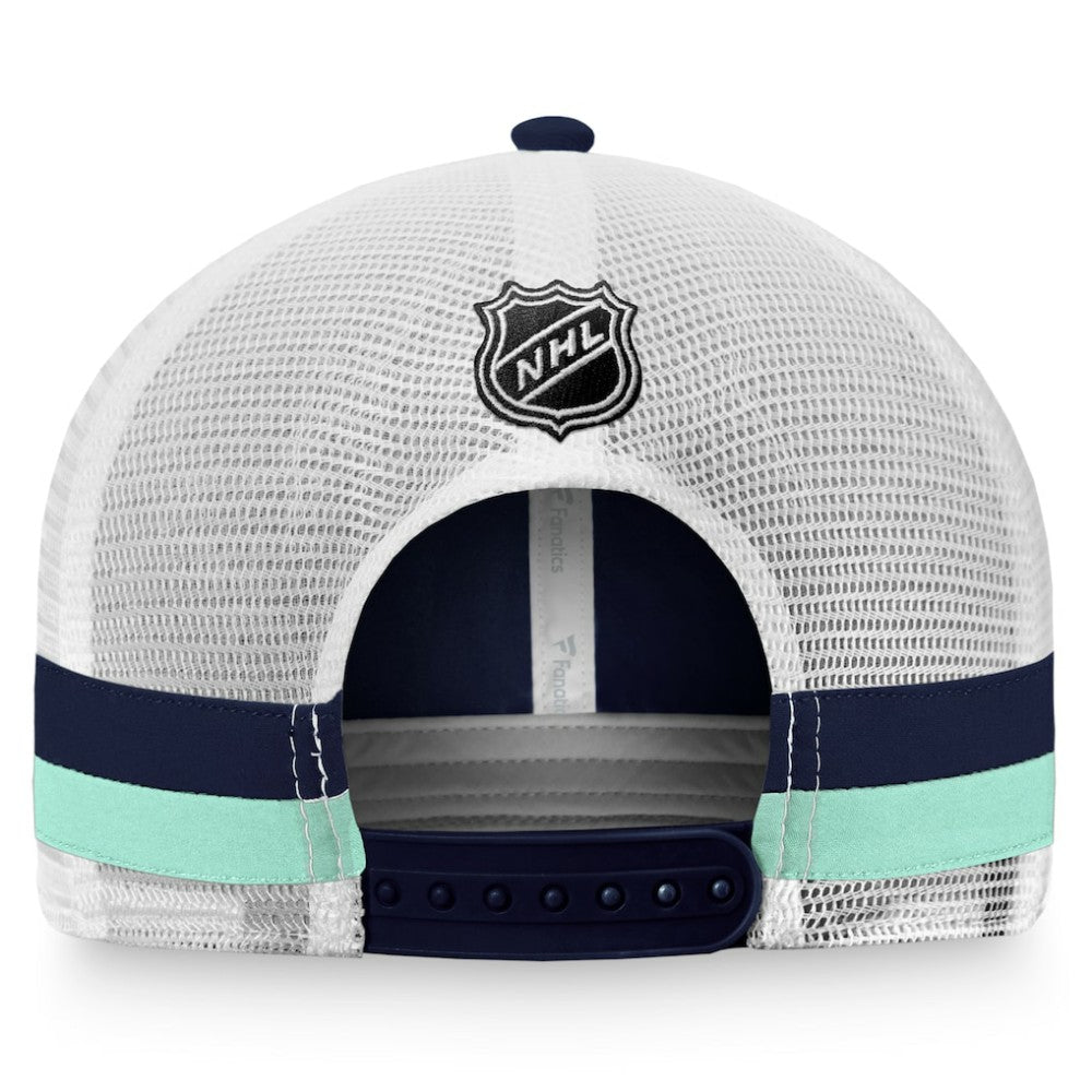 Seattle Kraken Fanatics Fundamental Striped Trucker Adjustable Hat Online